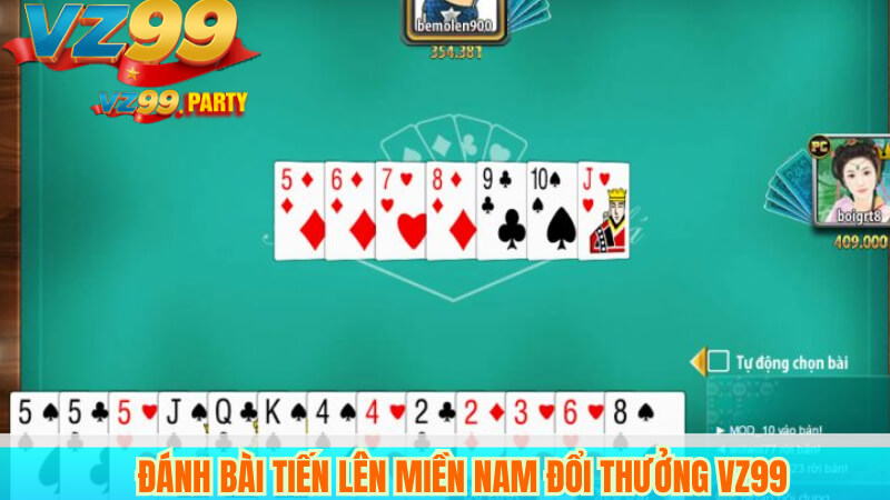 Game tiến lên miền Nam online uy tín tại VZ99 6 Đánh bài Tiến Lên Miền Nam đổi thưởng VZ99